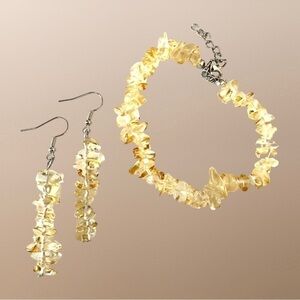 Natural Stone Handcrafted Jewelry Set Boho Bracelet Earrings